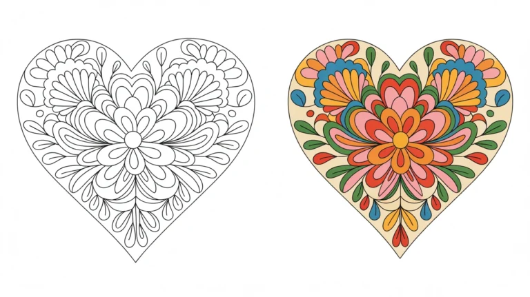 Free printable heart coloring pages for kids and adults to color and enjoy.