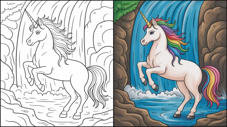 Unicorn coloring page