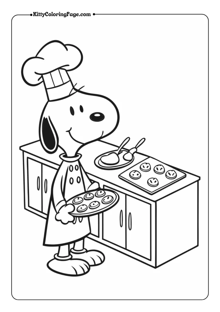 Snoopy Baking Cookies