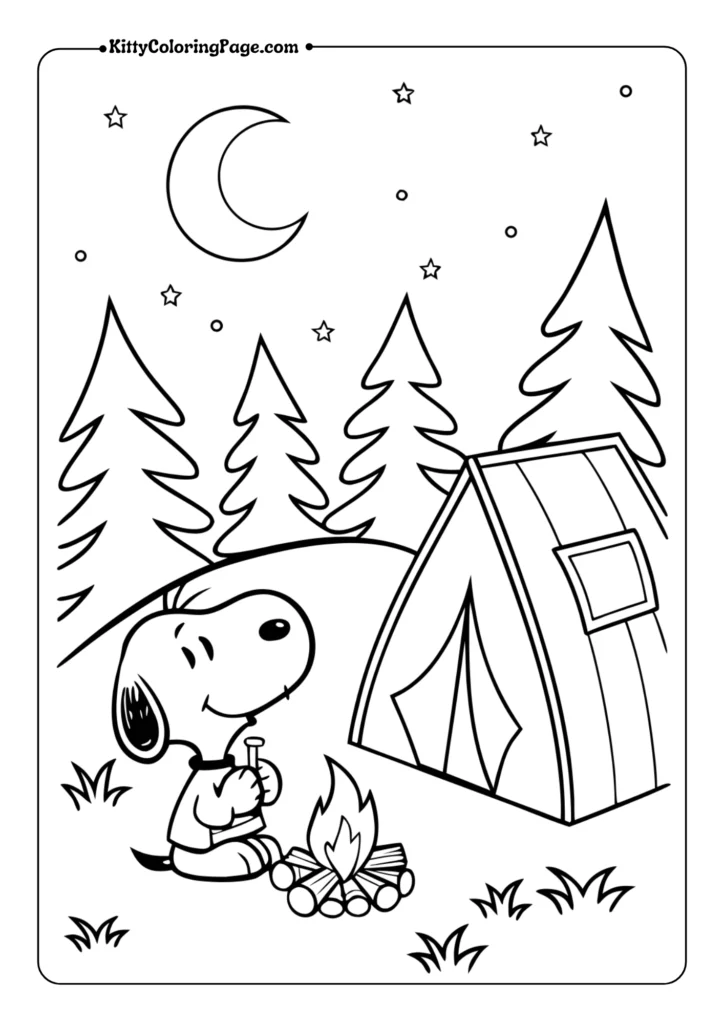 Snoopy Camping Under the Stars