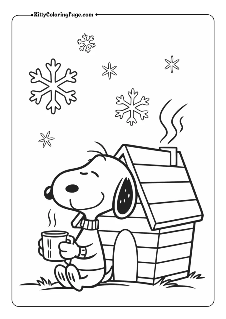 Snoopy Drinking Cocoa