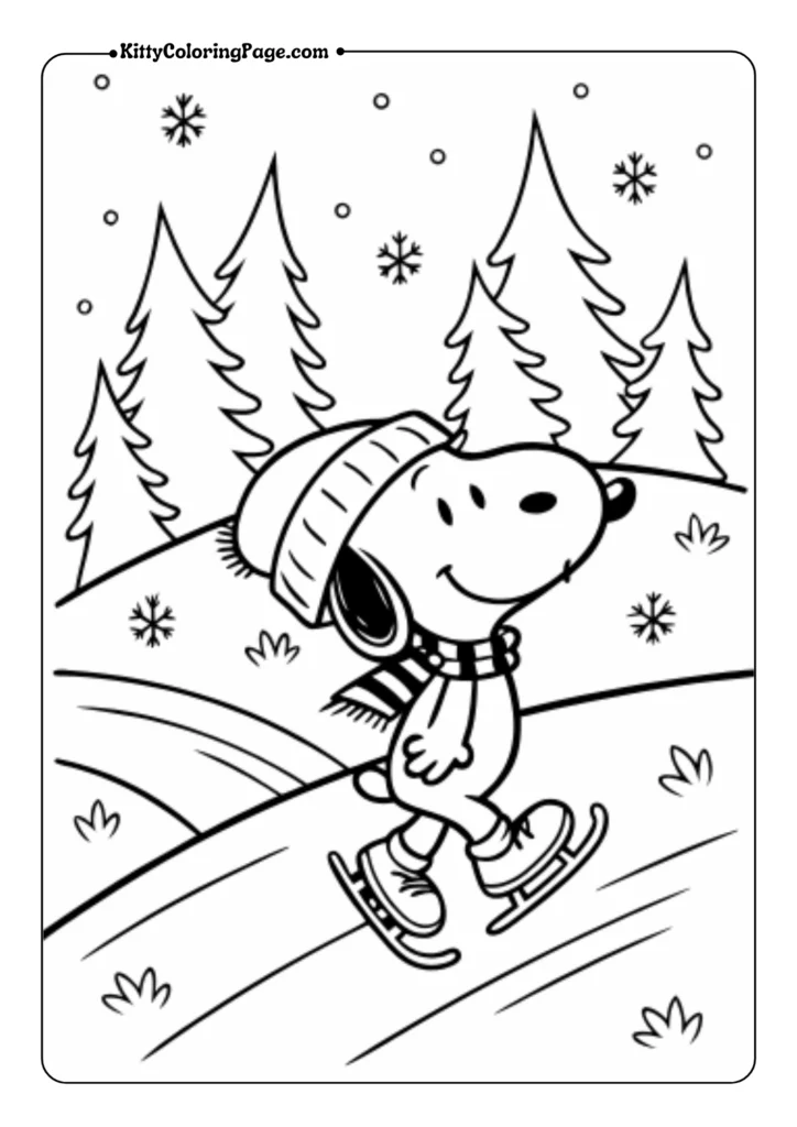 Snoopy Ice Skating