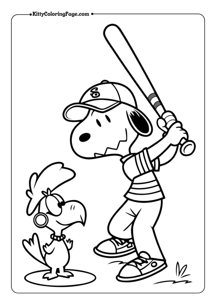 Snoopy Playing Baseball