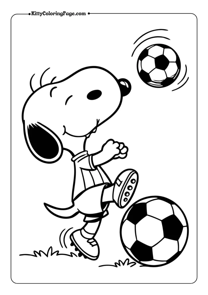 Snoopy Playing Soccer