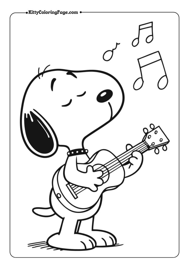 Snoopy Playing the Guitar