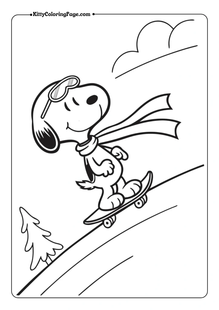 Snoopy Riding a Skateboard