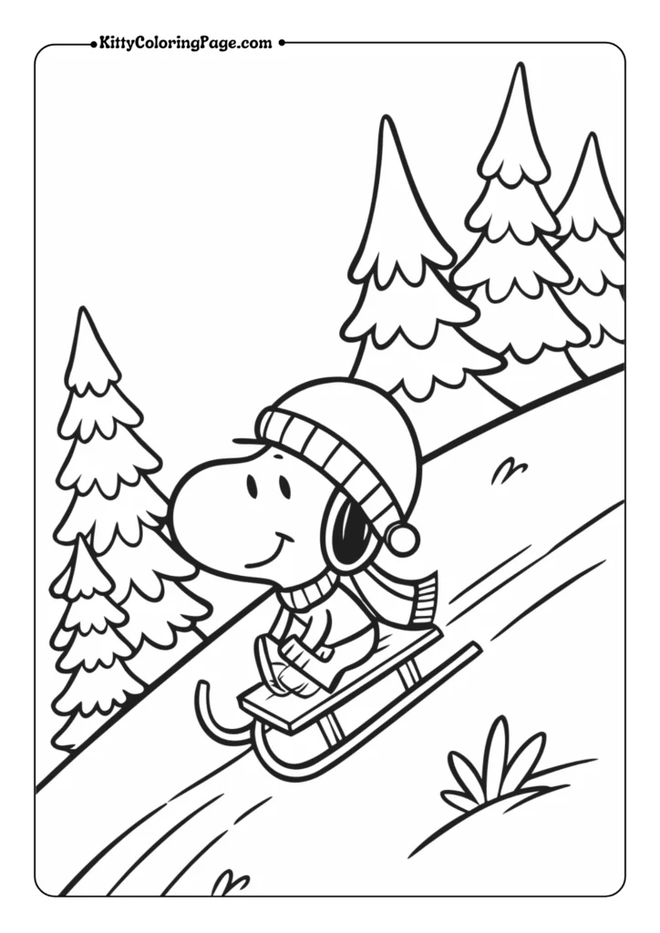 Snoopy Sledding