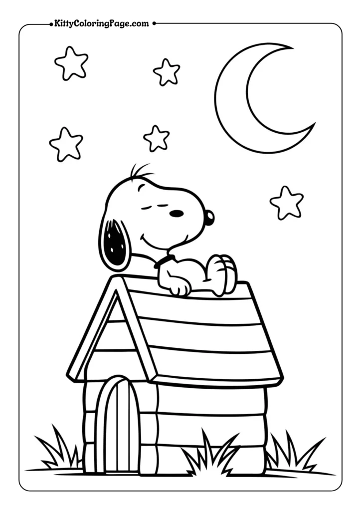 Snoopy Sleeping on His Doghouse