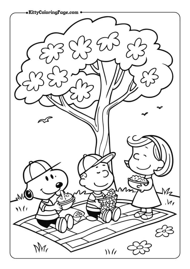 Snoopy and Friends Having a Picnic
