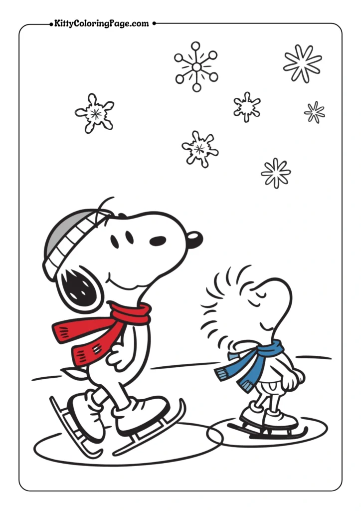 Snoopy and Woodstock Ice Skating