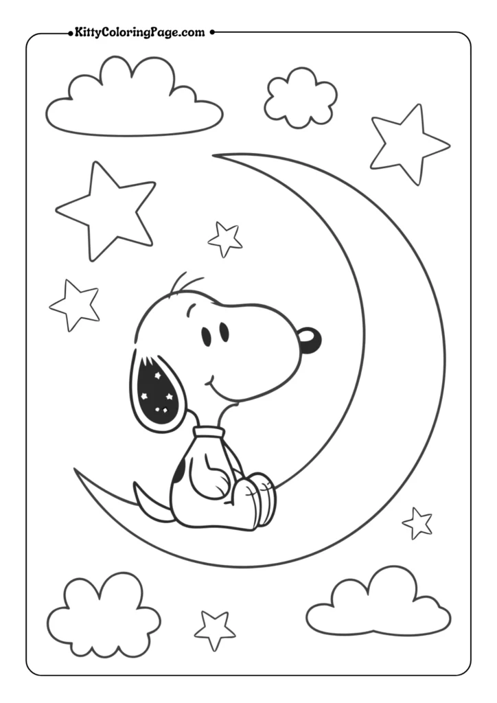 Snoopy on a Crescent Moon