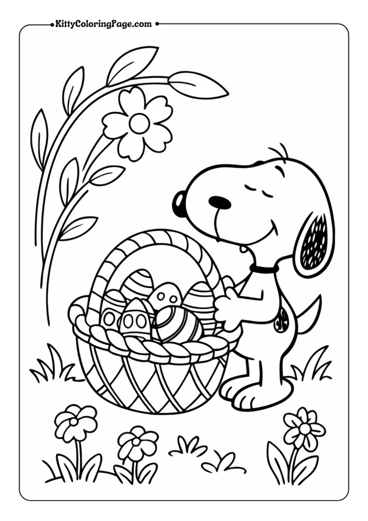 Snoopy with Easter Eggs